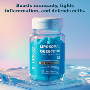 B'VERGE® Liposomal Quercetin Supplement | Highest Absorption | Supports Respiratory, Heart, Joint Health & Antioxidant Protection | NON-GMO