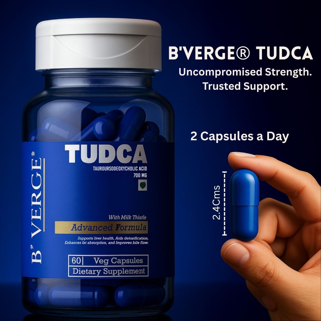 B’VERGE® TUDCA Supplement with Milk Thistle | Liver Detox Supplement - Improves Bile Flow and Fat Absorption | 600mg Tudca Liver Support for Men & Women 60 capsules