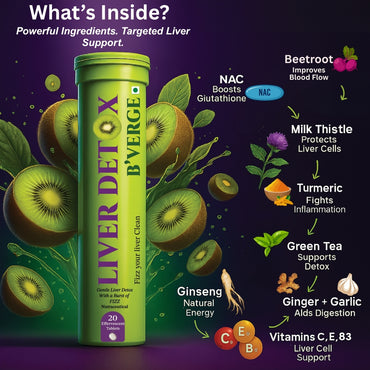 B'VERGE® Liver Detox Supplement - Powerful Milk Thistle & NAC Formula with 17 Advanced Ingredients | for Daily Liver Cleanse & Antioxidant Support | Sugar-Free