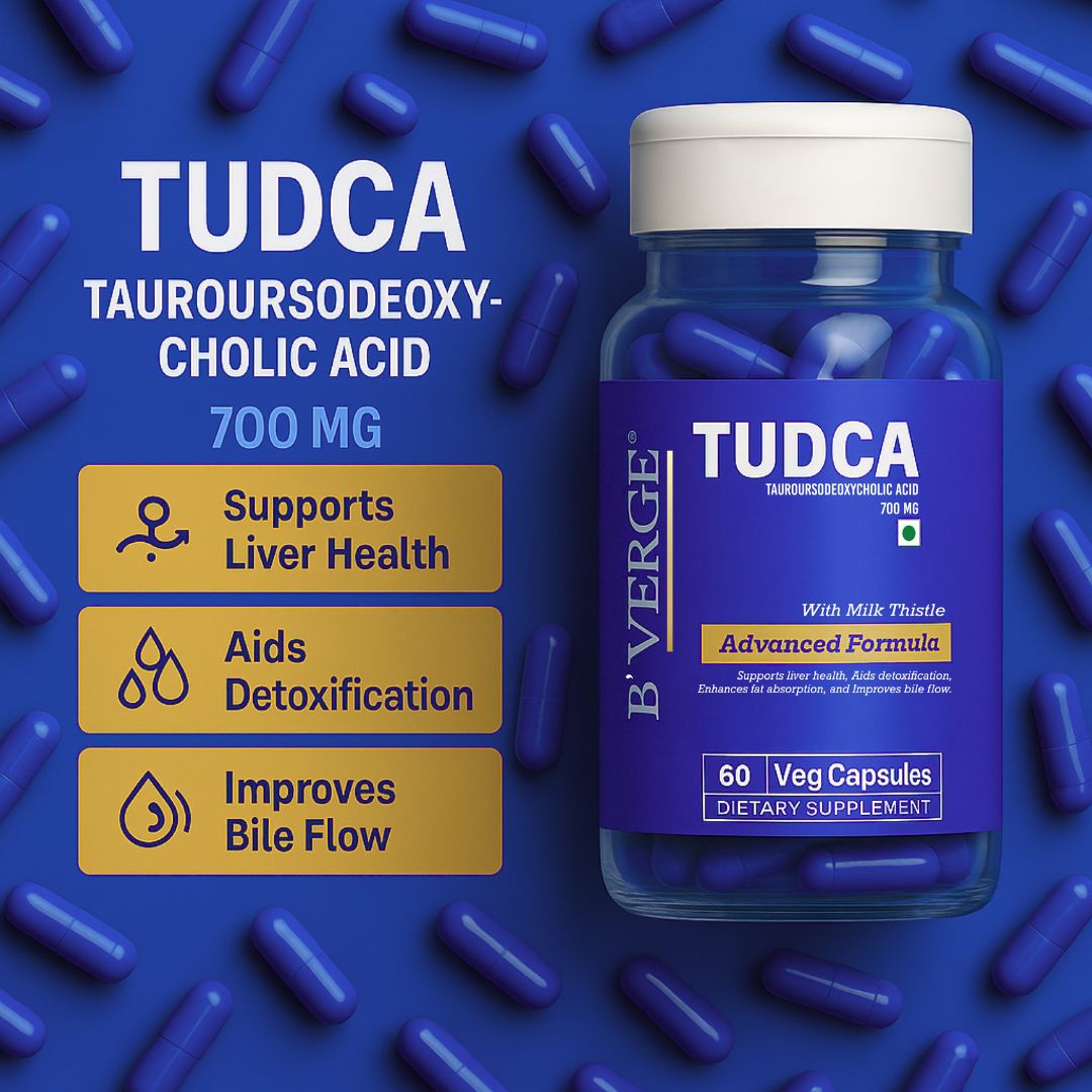 B’VERGE® TUDCA Supplement with Milk Thistle | Liver Detox Supplement - Improves Bile Flow and Fat Absorption | 600mg Tudca Liver Support for Men & Women 60 capsules