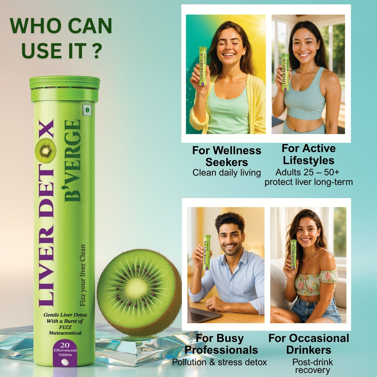 B'VERGE® Liver Detox Supplement - Powerful Milk Thistle & NAC Formula with 17 Advanced Ingredients | for Daily Liver Cleanse & Antioxidant Support | Sugar-Free