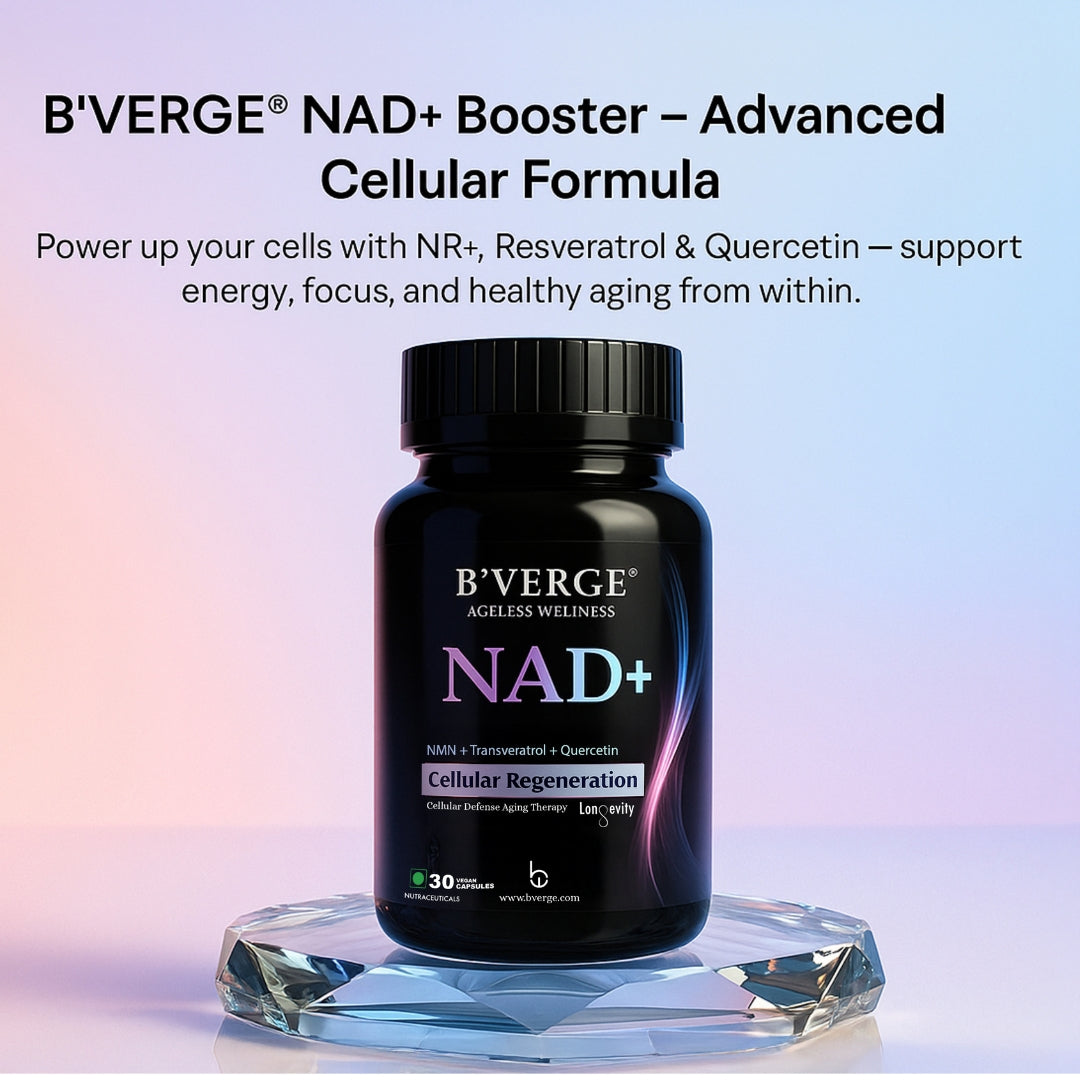 B'VERGE® NAD+ Supplement | 500mg NAD+ Support | Cellular Energy, DNA Repair & Healthy Aging | 60 Capsules