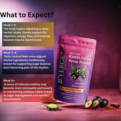 B'VERGE® Karela Powder | 1000mg Bitter Melon Per Serving | Supports Blood Sugar Balance & Metabolic Health | 100g