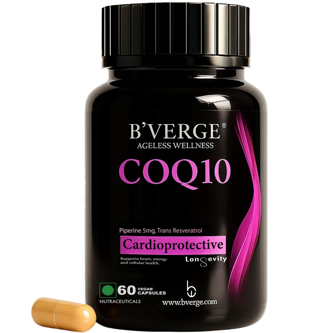 B'VERGE® CoQ10 100mg | Ubiquinone | Supports Heart Health, Energy Production & Cellular Function | 60 Capsules