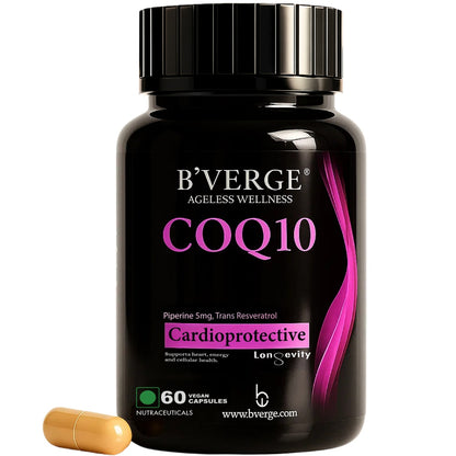 B'VERGE® CoQ10 100mg | Ubiquinone | Supports Heart Health, Energy Production & Cellular Function | 60 Capsules