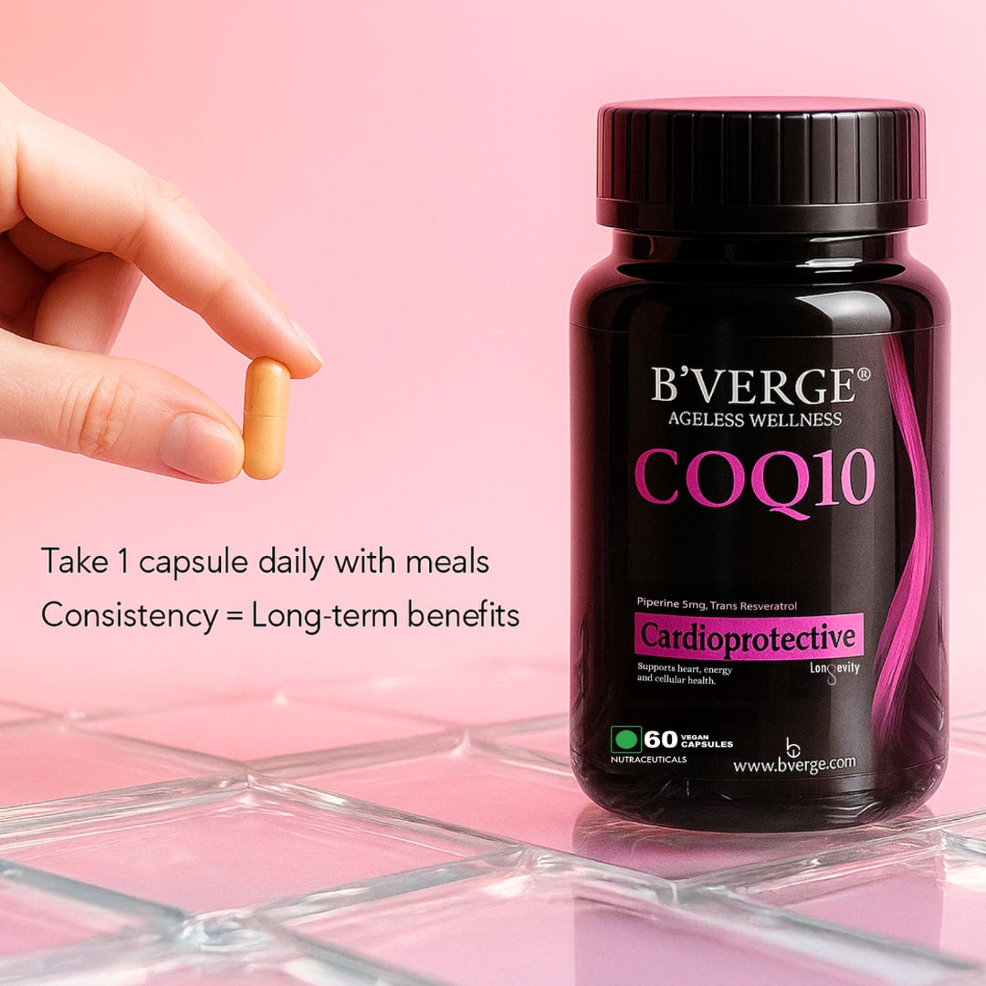 B'VERGE® CoQ10 100mg | Ubiquinone | Supports Heart Health, Energy Production & Cellular Function | 60 Capsules