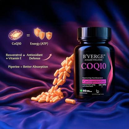 B'VERGE® CoQ10 100mg | Ubiquinone | Supports Heart Health, Energy Production & Cellular Function | 60 Capsules